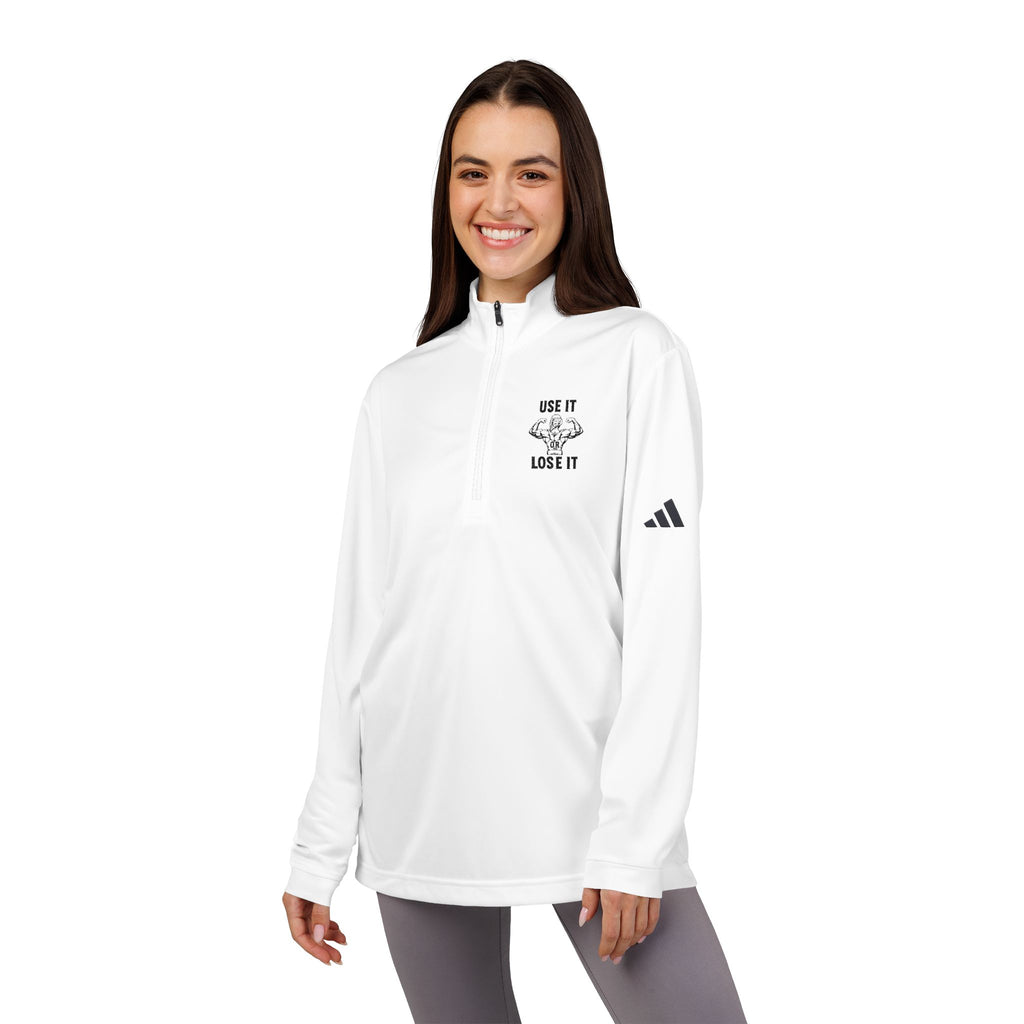 Use It Lose It Embroidered Quarter-Zip Pullover