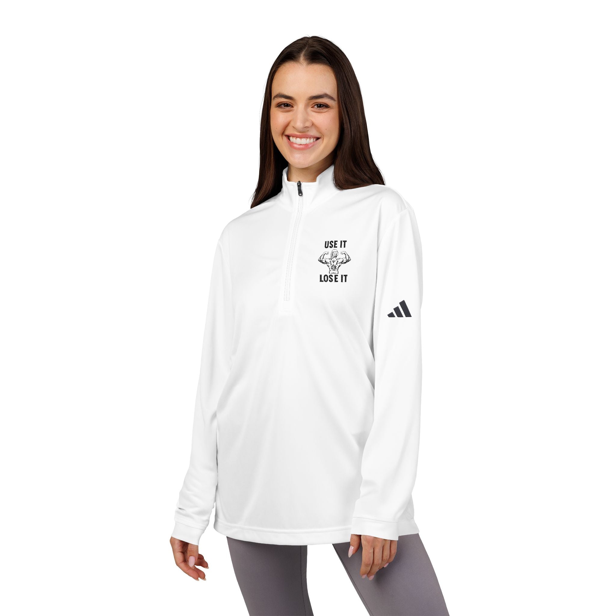 Use It Lose It Embroidered Quarter-Zip Pullover